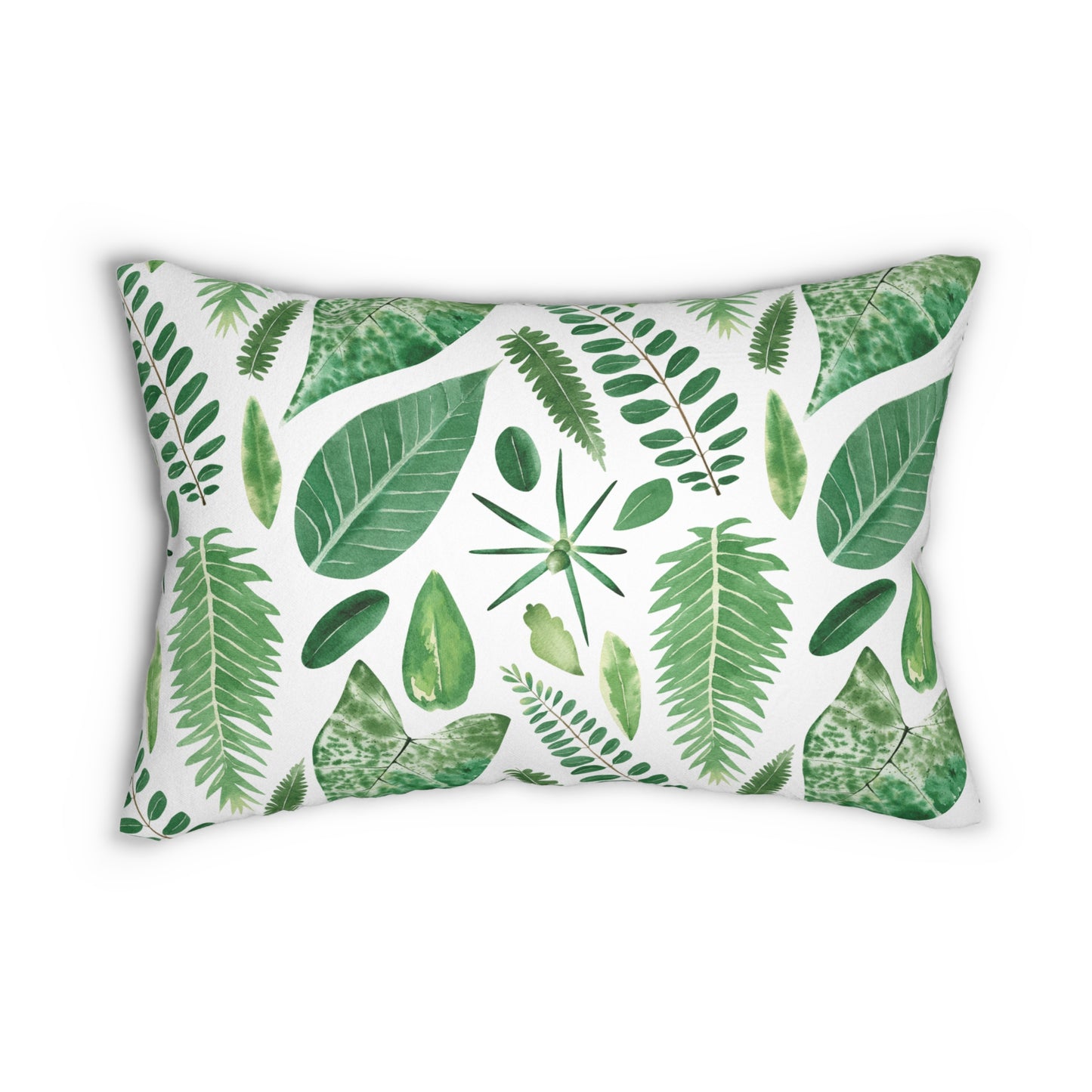 Green Leaf Lumbar Pillow Botanical decor |Nature inspired accent pillow |Plant themed home decor |Plant lovers gift |Leaf decorative cushion