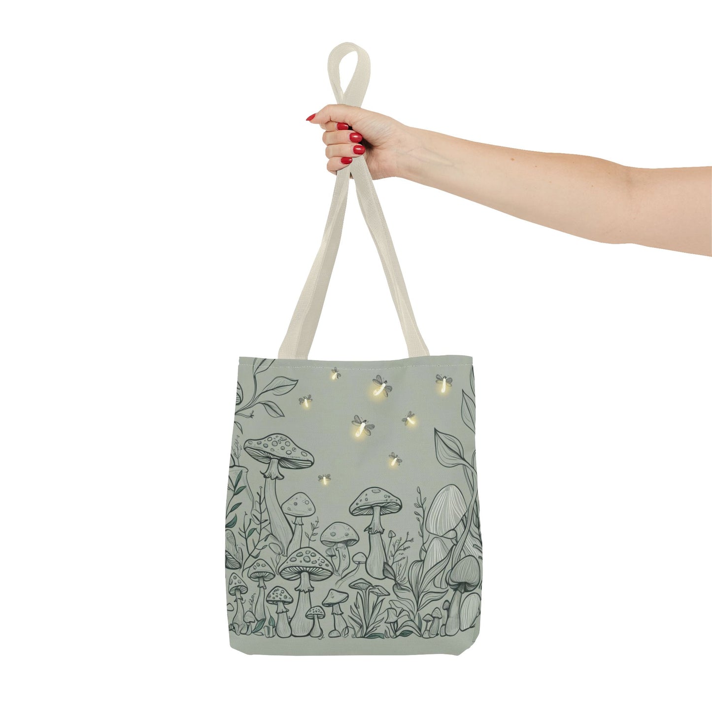 Cotteagecore Mushroom Tote Bag |Mushroom lover gift |Boho Chic shopping bag |Firefly woodland canvas bag |Nature reusable grocery bag
