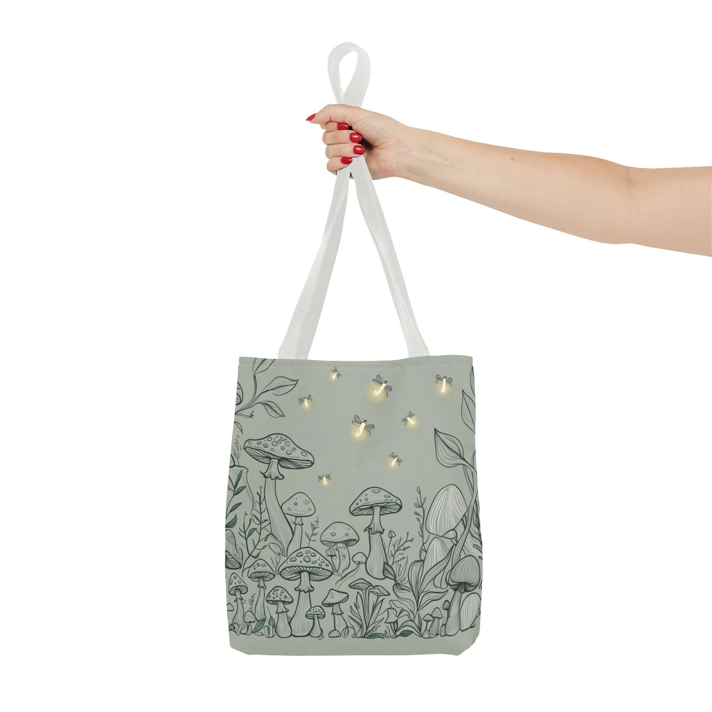 Cotteagecore Mushroom Tote Bag |Mushroom lover gift |Boho Chic shopping bag |Firefly woodland canvas bag |Nature reusable grocery bag