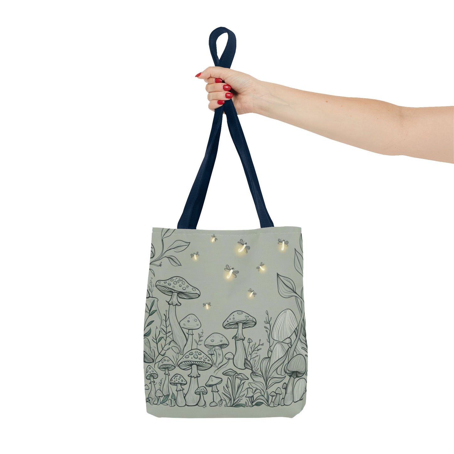 Cotteagecore Mushroom Tote Bag |Mushroom lover gift |Boho Chic shopping bag |Firefly woodland canvas bag |Nature reusable grocery bag