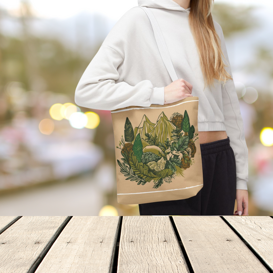 Mountain Wilderness Tote Bag for Nature Lovers |Scenic Mountain reusable grocery bag |Hikers farmers market tote |Adventure seeker gift